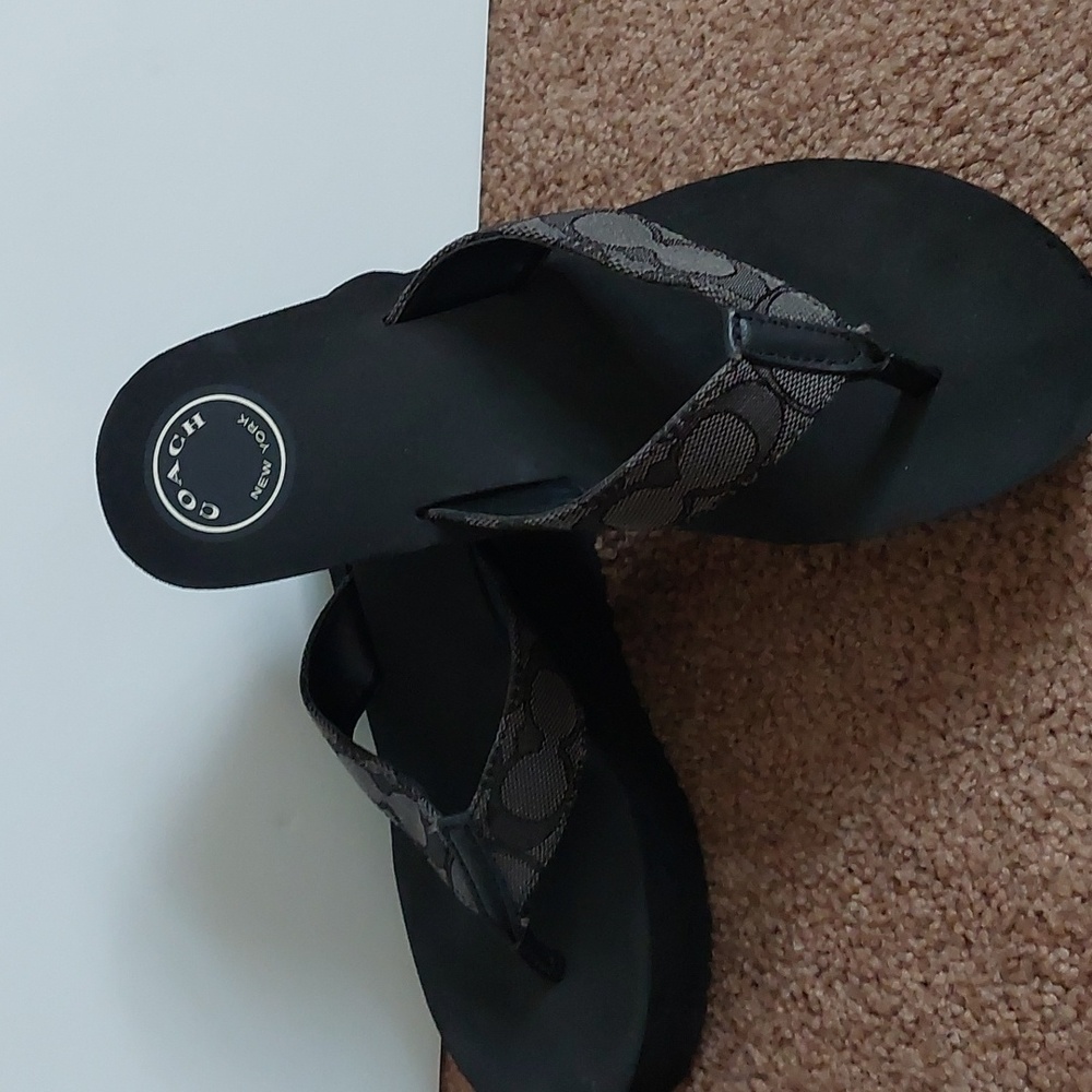 Coach wedge flip-flops